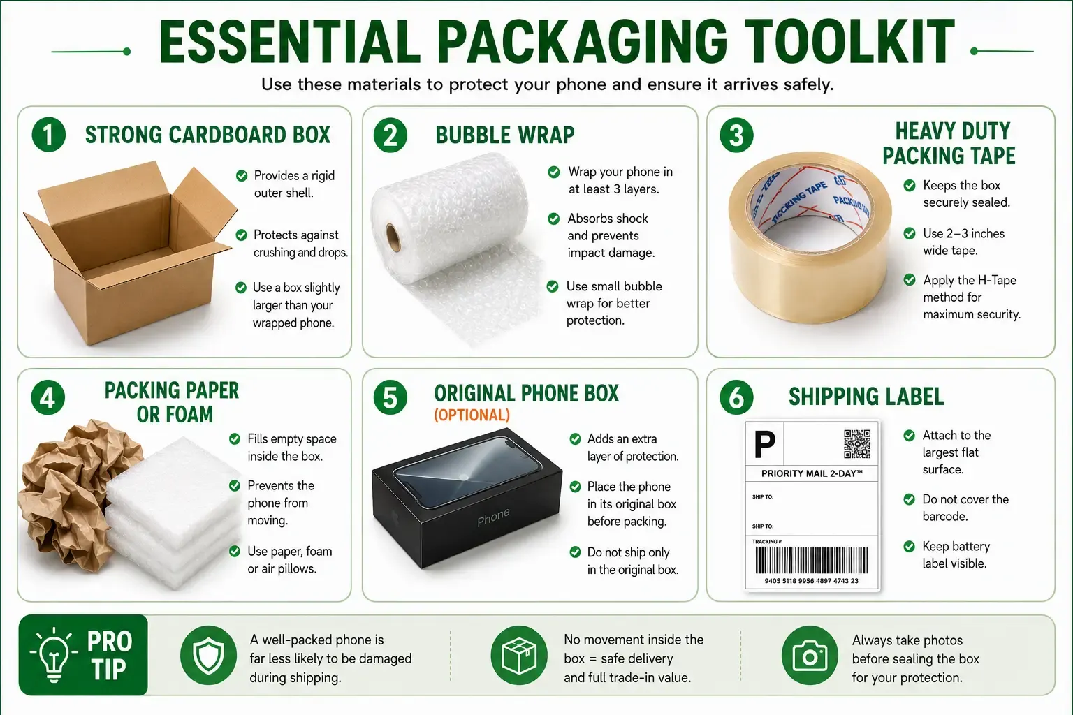 How to pack and ship your phone safely