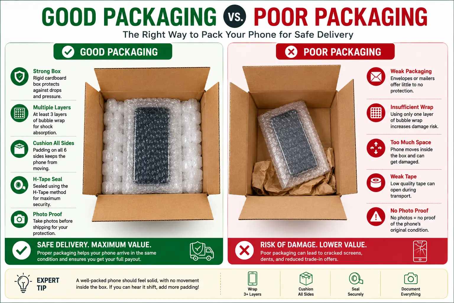 How to pack and ship your phone safely