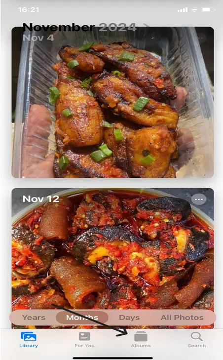 Recover deleted photos on iPhone by opening Photos app and tapping Albums to restore recently deleted images